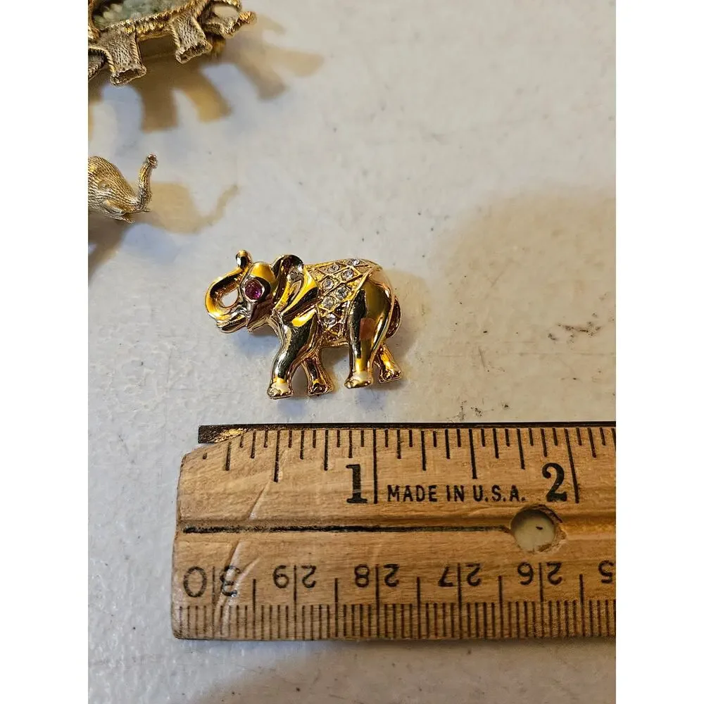 Lot of 3 Vintage Elephant Brooch Pin